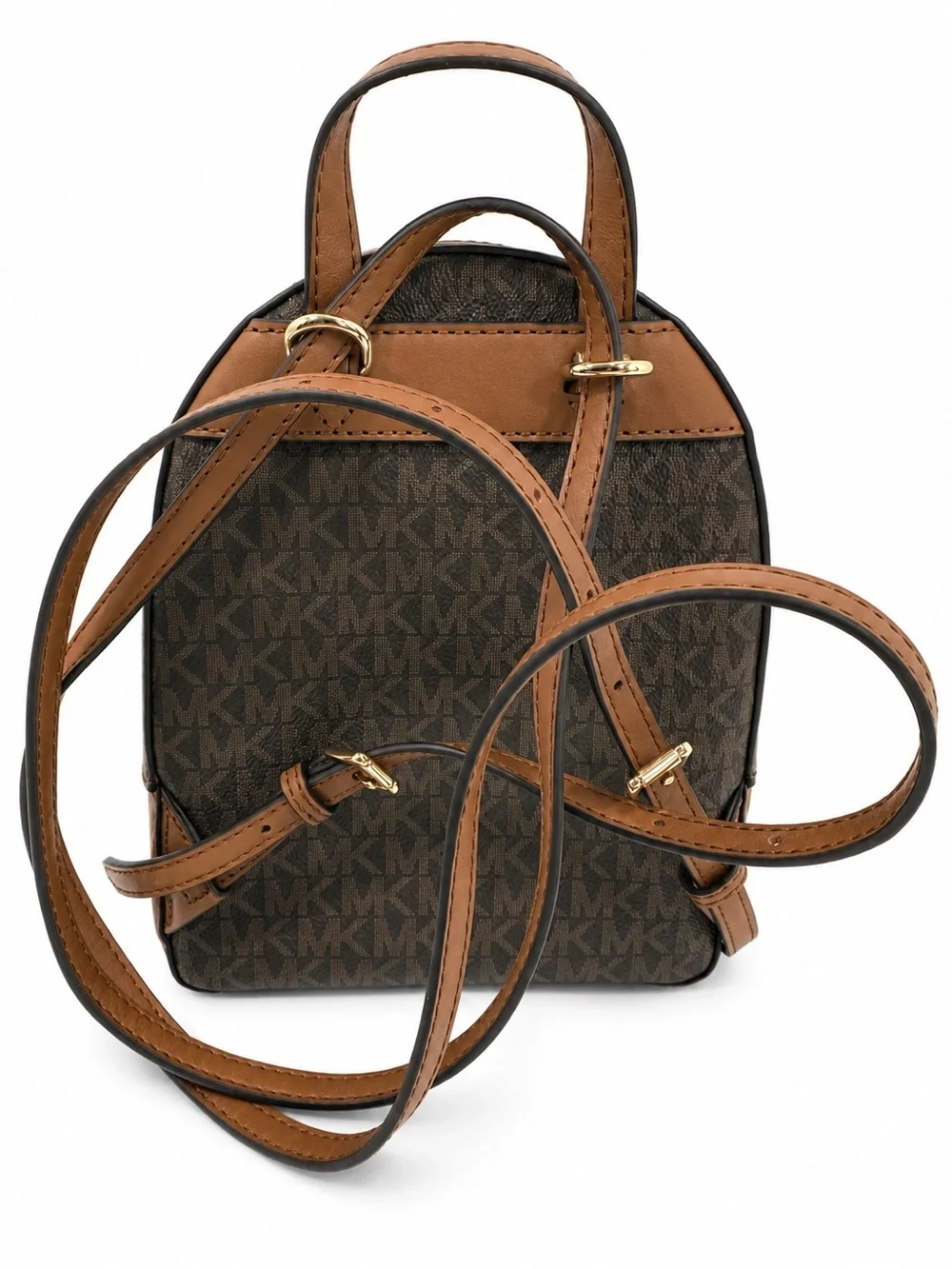 Michael Kors Signature Mini Backpack Brown MK Logo NWOT Gold Hardware